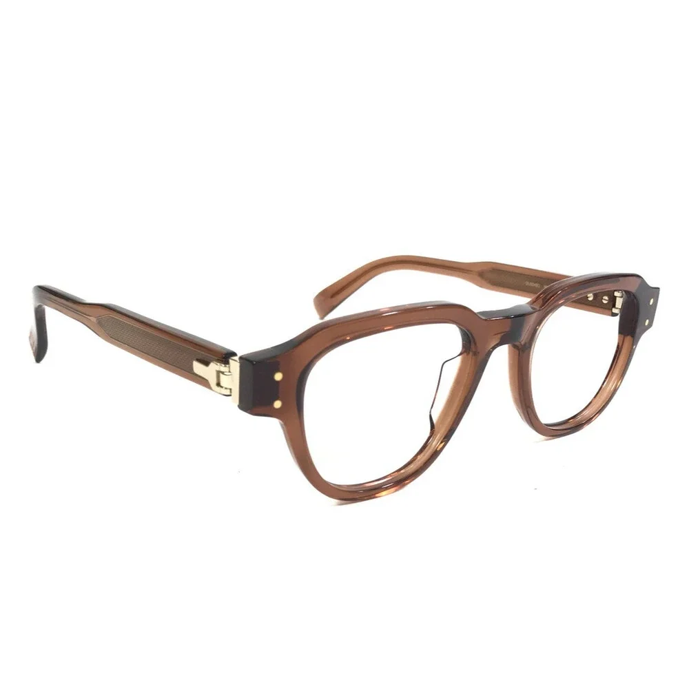 Dunhill Eyeglasses Frames DU0048O 006 Shiny Brown Square Full Rim 49-20-150